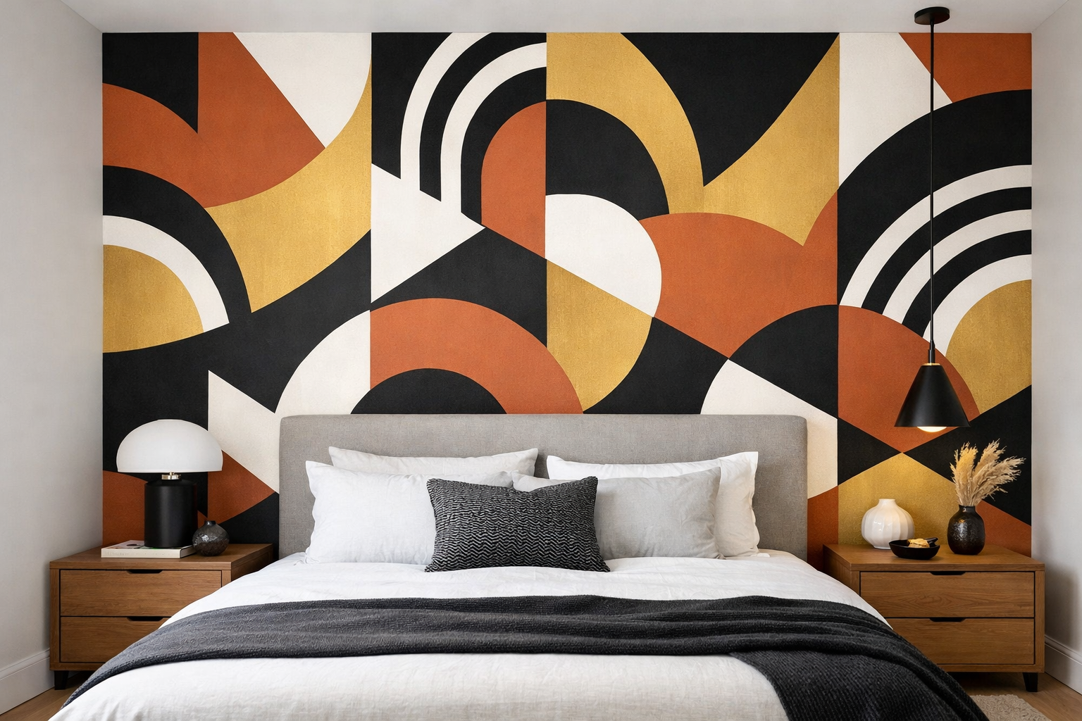 Custom accent wall wallpaper installation by WM Headquarters Corporate Office in Houston