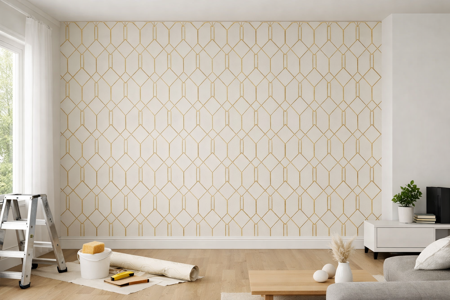 Residential wallpaper installation by WM Headquarters Corporate Office in Houston